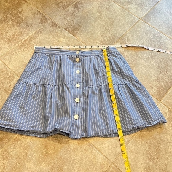 Madewell Bistro Stripe Mini Cotton Placket Button Front Mini Skirt Small blue - Picture 6 of 8